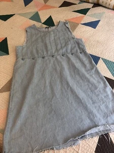 Vestido tipo jersey vintage Teddy Petite denim sin mangas lavado claro XL dobladillos desgastados - Imagen 1 de 4