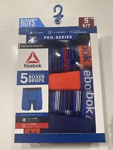 Slip boxer Reebok ragazzi Pro-Series 5 paia prestazioni taglia S 6/7 - Foto 1 di 2