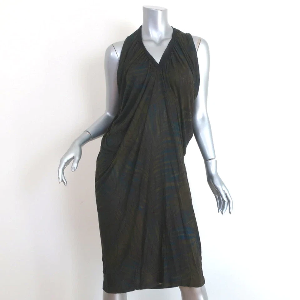 Lanvin Dress Palm Leaf Print Jersey Size Small Sleeveless V-Neck - Image 1 of 4