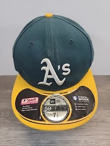 Vintage Oakland A's Hat Cap Fitted 59fifty 7 3/8 MLB Authentic New Era On-Field - Picture 1 of 10