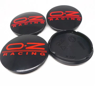 4 x 63 mm für OZ Racing M595 Schwarz Rot Nabendeckel Nabenkappen Rim Hub Caps - Bild 1 von 4