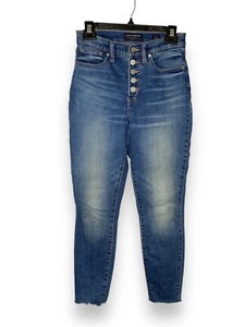 Bridgette de tiro alto Lucky Brand con botón expuesto mosca talla 2/26 dobladillo crudo - Imagen 1 de 11