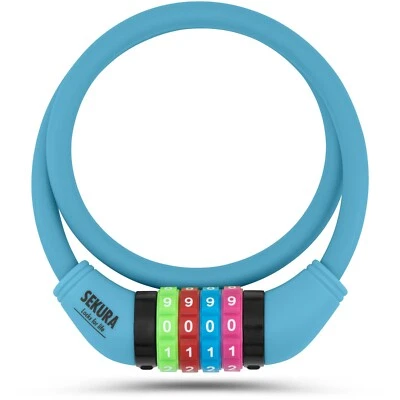 Fahrradschloss hellblau Zahlenschloss Kinder Fahrrad Schlüssellos 65cm Büchel