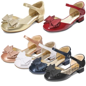 Baby Girls Low Heel Bow Ballet Flats Wedding Party Dress Flats Princess Shoes - Picture 1 of 36