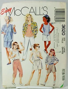 McCalls 3620 Patrón de Costura Niñas Camisa Prenda para el torso Pantalones Cortos Falda Armario Grande - Imagen 1 de 3