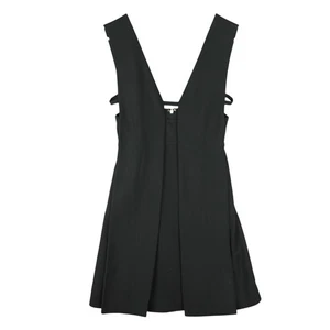 Alexander Wang Mujer Mini Vestido Negro Plunge Acampanado Talla 2 Sin Mangas Cuello en V - Imagen 1 de 12