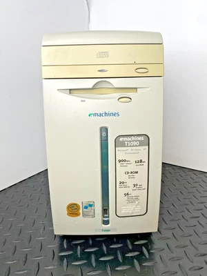Computadora de escritorio eMachines T1090 de colección Intel Celeron 900 MHz 128 MB de RAM sin disco duro Foto 1 de 4