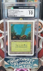 Graded MTG Card - CGC Gem Mint 10 - Unlimited - Forest (Mushrooms) - Picture 1 of 1