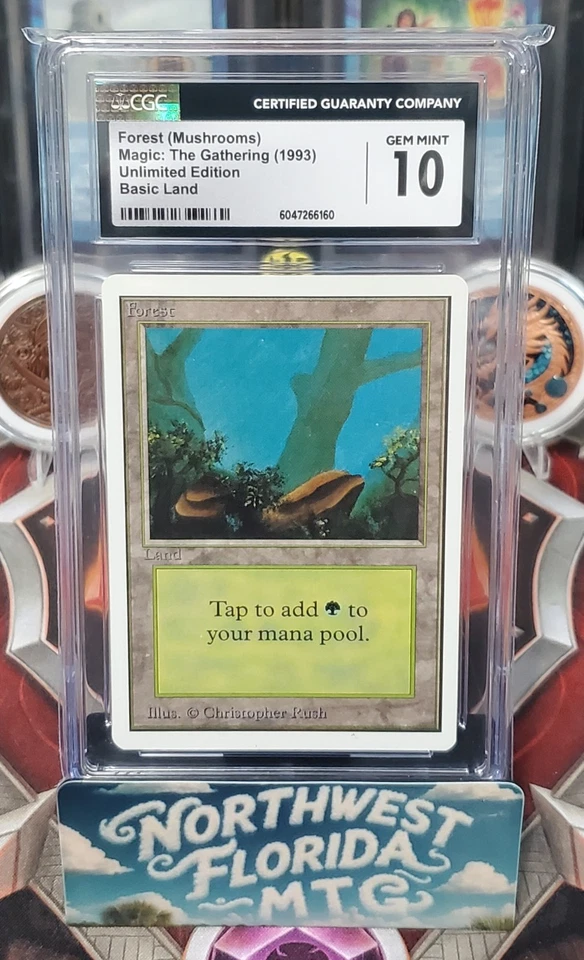 Graded MTG Card - CGC Gem Mint 10 - Unlimited - Forest (Mushrooms) - Image 1 of 1
