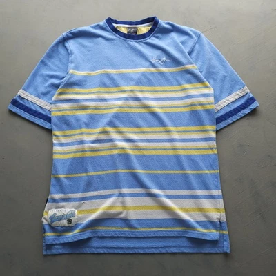 Camiseta De Colección Años 2000 Sean John Amarillo Azul Rayas Cuello Redondo Hip Hop M Foto 1 de 4