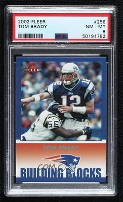 2002 Fleer Tradition Building Blocks Tom Brady #256 PSA 8 - Image 1 of 2