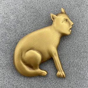 Seltene Solomon R. Guggenheim Katze Anstecknadel Brosche mit menschlichem Gesicht Vintage goldfarben - Bild 1 von 7