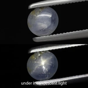 0,69ct 4,8x4,6mm Halbrund Cab Natural Light Purple 6 Ray Star Sapphire, Burma - Bild 1 von 5