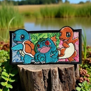 Squirtle-Bulbasaur-Charmander Embroidery Patch 2.45" X 4.76" - Picture 1 of 7