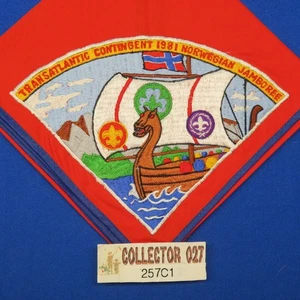 Pfadfinder 1981 Norweger Jamboree BSA Transatlantik Kontingent Halstuch 257C1 - Bild 1 von 3