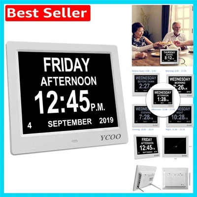 8 Inch Digital Clock for Seniors: Clear Display with Night Dimming Feature - Image 1 of 4