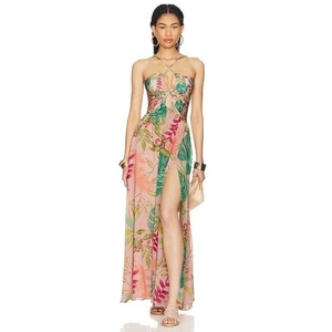 Maxi Vestido Patbo Tropicalia con Cordones en Rosa Puerto Grande - Imagen 1 de 9