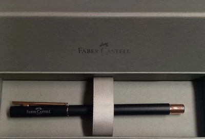 Faber-Castell 343114 - Tintenroller NEO Slim - schwarz matt rosegold/edel - Neu - Bild 1 von 4