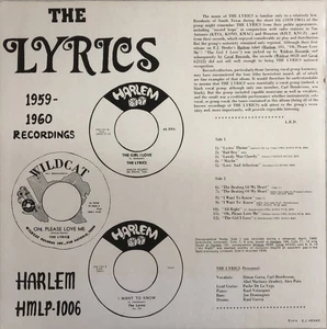Seltene US LP / THE LYRICS 1959-1960 AUFNAHMEN (HARLEM) - Bild 1 von 4