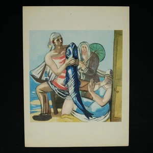 Original Offset-Lithografie Max Beckmann "Der Wels" 1947 32x24 cm P.MIN - Bild 1 von 2