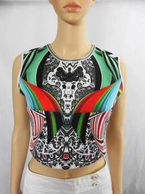 Top corto Clover Canyon multicolor sin mangas estampado floral/geométrico talla M Foto 1 de 4