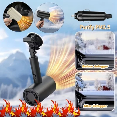 Portable Vehicle Heater Fan Air Purification For Car 2-Mode Defogger 12V DC Plug - Image 1 of 4