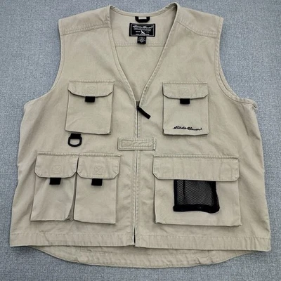 Chaleco Eddie Bauer Hombre Exterior Utilitario Pesca/Foto Caqui Multi Bolsillo Talla L Foto 1 de 4