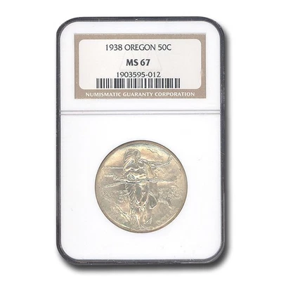 1938 Oregon Commemorative Half Dollar MS-67 NGC - Image 1 of 3