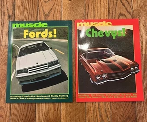 Muscle Ford Chevy Book Books Thomas Bonsall Automobile Car Set Pair Vintage 80s - Picture 1 of 6