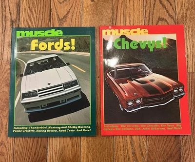 Muscle Ford Chevy Book Books Thomas Bonsall Automobile Car Set Pair Vintage 80s - Image 1 of 4