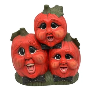Vintage Ceramic Pumpkins Mold Anthropomorphic Jack-O-Lanterns Halloween Fall - Picture 1 of 10