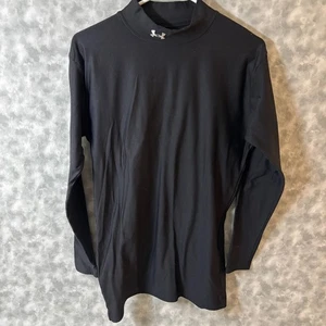 Under Armour Herren Schwarz Kompressionsshirt Basisschicht Stehkragen Lg - Bild 1 von 7