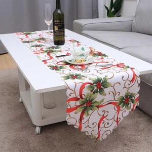 Christmas Printed Tablecloth Cotton and Linen Decorative Table Runner Long - Picture 1 of 11