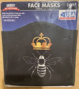 UNIBODY, SOFT STRETCH MASK, "KING BEE," Black & Gold, New, Sealed Original Pack - Picture 1 of 3