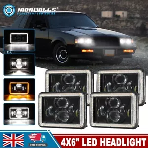 For Kenworth Semi Trucks 1984-2004 4x6" LED Headlights Kit DRL Hi/Lo Beam 4Pcs - Picture 1 of 12