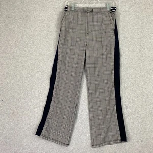 Free Assembly Pants Girls Youth XL 14-16 Black Plaid Wide Leg Pull On Drawstring - Picture 1 of 19