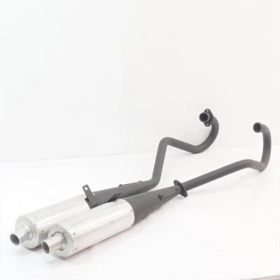 Silenciador de escape completo genuino Gilera Saturno 350 500 silenciador doble de aluminio nuevo en stock Foto 1 de 4