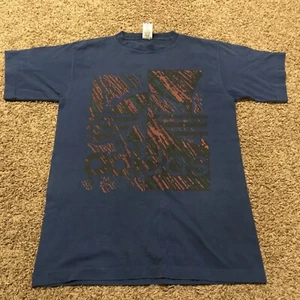 adidas trefoil logo t-shirt single stitch 80s 90s blue Small USA B13 - Picture 1 of 6