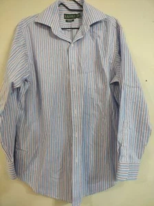Lauren Ralph Lauren Mens 15 1/2 striped Shirt Cotton Non Iron - Picture 1 of 7