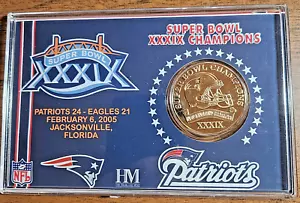 Super Bowl 39 Champion New England Patriots HM 24KT Gold OVERLAY COIN And CARD - Picture 1 of 4