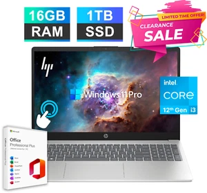 HP 15,6" Touch Laptop, Office 2024, 6-Core Intel i3, 16GB RAM 1TB SSD, Win11 Pro - Bild 1 von 8