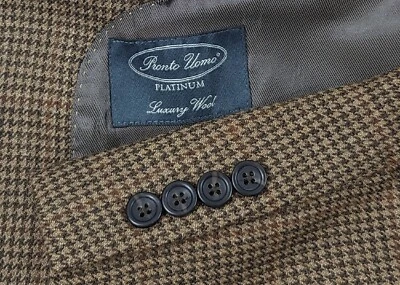 Usado en excelente estado! ABRIGO BLAZER DEPORTIVO 100 % LANA LÍNEA TIZA DIENTE MARRÓN Pronto Uomo 50L Foto 1 de 4