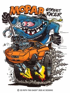 Insegna in metallo Mopar Street Racer Ed Roth Rat Fink Monster - Foto 1 di 1