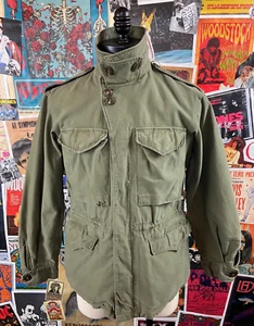 Vintage 1940s WWII Olive Drab M-1943 M43 370-E 34R Combat Field Jacket - Picture 1 of 12