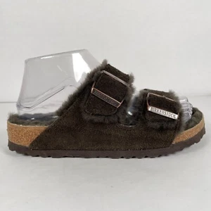 Birkenstock Arizona Lammfell Sandalen Damen Größe 37 US 6 Braun Wildleder Schuhe - Bild 1 von 10