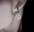 Silver Pentagram Earrings,DANGLE  Charm Earrings for Women and Men Goth witchy 