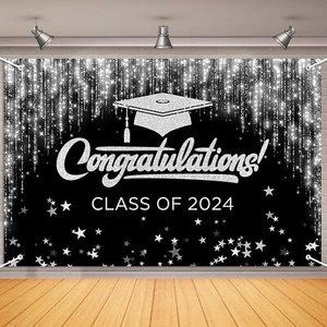 Graduation Party Decorations Congratulations Class of 2024 Photo Backdrop 6x4... - Picture 1 of 7