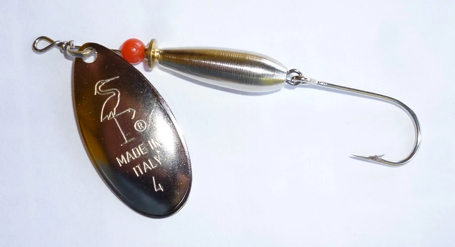 cucchiaino lucciola argento heron amo singolo pesca spinning trota cheppia aspio - Immagine 1 di 1