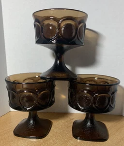 3 Noritake Spotlight Brown Sherbet Ice Cream Glasses 4 1/4" - Picture 1 of 8