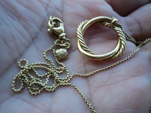 David Yurman Petite Infinity 18K Pendant & 18K Necklace Yellow Gold - Picture 1 of 6